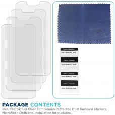 Tech Armor HD Clear Plastic Film Screen Protector (NOT Glass) for Apple NEW iPhone 13 (6.1&#34;) and iPhone 13 Pro (6.1&#34;) - Case-Friendly, Scratch Resistant, Haptic Touch Accurate [4-Pack]